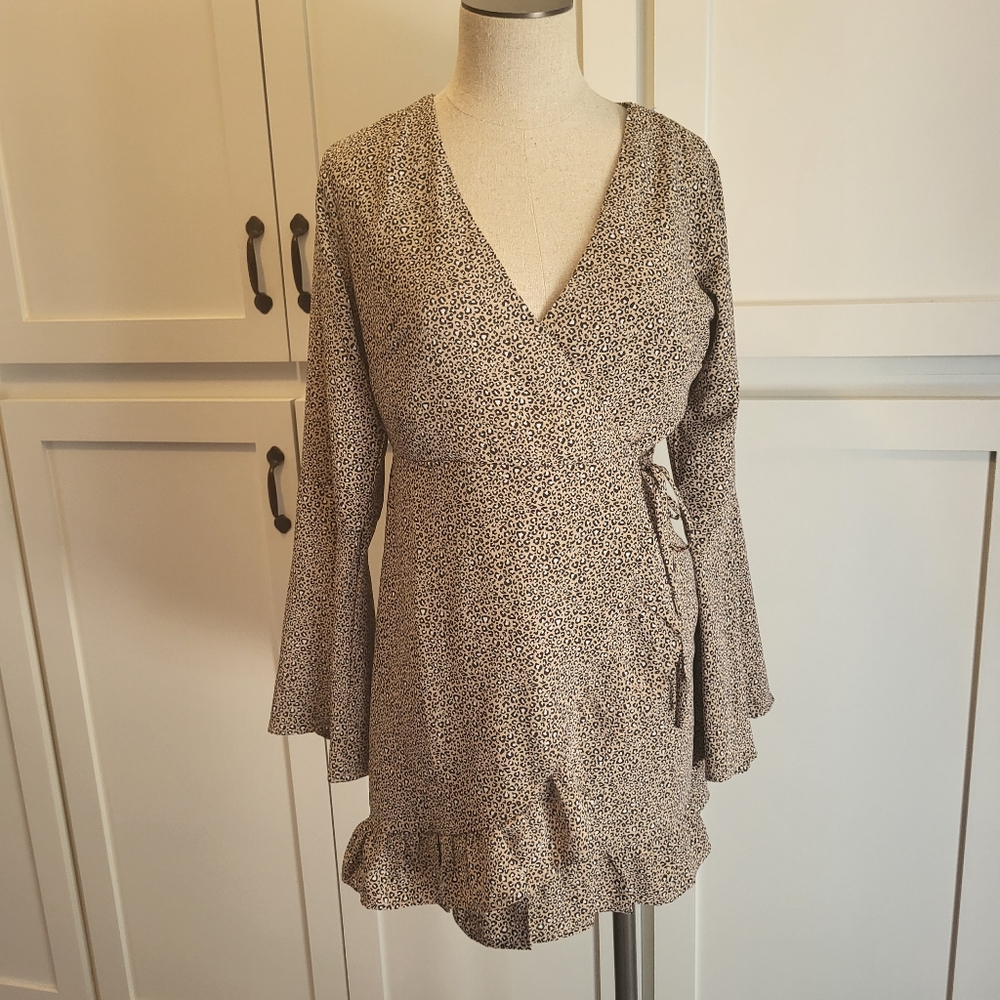 Altar'd state Cassidy  leopard mini dress size S nwt